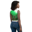ABS Green Mic 1 WHT Crop Top