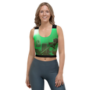 ABS Green Mic 1 BLK Crop Top