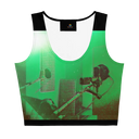 ABS Green Mic 1 BLK Crop Top