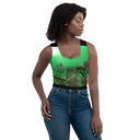 ABS Green Mic 1 BLK Crop Top