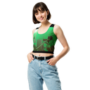 ABS Green Mic 1 BLK Crop Top