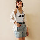 AIFFIA Logo WHT OUT Crop Top