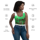 ABS Green Mic 1 WHT Crop Top