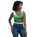 ABS Green Mic 1 WHT Crop Top