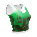 ABS Green Mic 1 WHT Crop Top