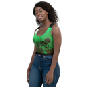 ABS Green Mic 1 BLK Crop Top