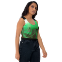 ABS Green Mic 1 BLK Crop Top
