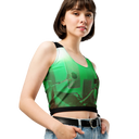 ABS Green Mic 1 BLK Crop Top