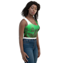ABS Green Mic 1 WHT Crop Top