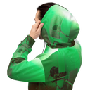 ABS Green Mic 1 BLK Men's Hoodie