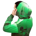 ABS Green Mic 1 WHT Men's Hoodie