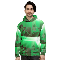 ABS Green Mic 1 WHT Men's Hoodie