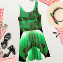 ABS Green Mic 1 BLK Women's Skater Dress
