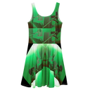 ABS Green Mic 1 BLK Women's Skater Dress