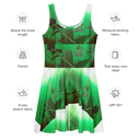 ABS Green Mic 1 WHT Women's Skater Dress