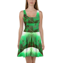 ABS Green Mic 1 WHT Women's Skater Dress