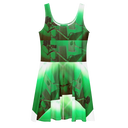 ABS Green Mic 1 WHT Women's Skater Dress
