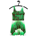 ABS Green Mic 1 WHT Women's Skater Dress