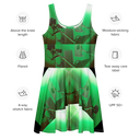 ABS Green Mic 1 BLK Women's Skater Dress