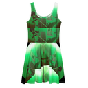 ABS Green Mic 1 BLK Women's Skater Dress