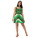 ABS Green Mic 1 BLK Women's Skater Dress