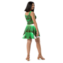 ABS Green Mic 1 WHT Women's Skater Dress