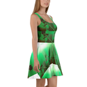 ABS Green Mic 1 WHT Women's Skater Dress