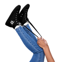 AIFFIA Logo BLK OUT Women’s high top canvas shoes