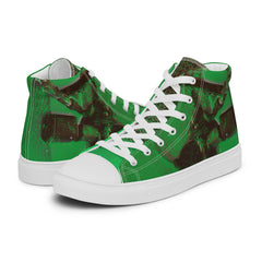 ABS Green Mic 1 WHT Womans high top canvas shoes